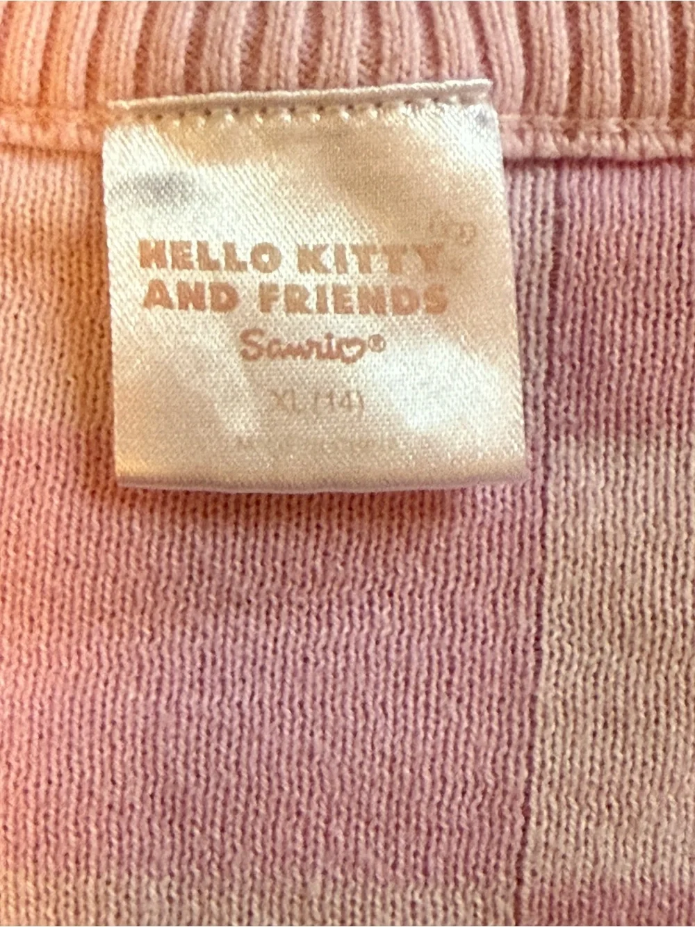 Hello Kitty Pink Checked Girls' Button-Front Cardigan